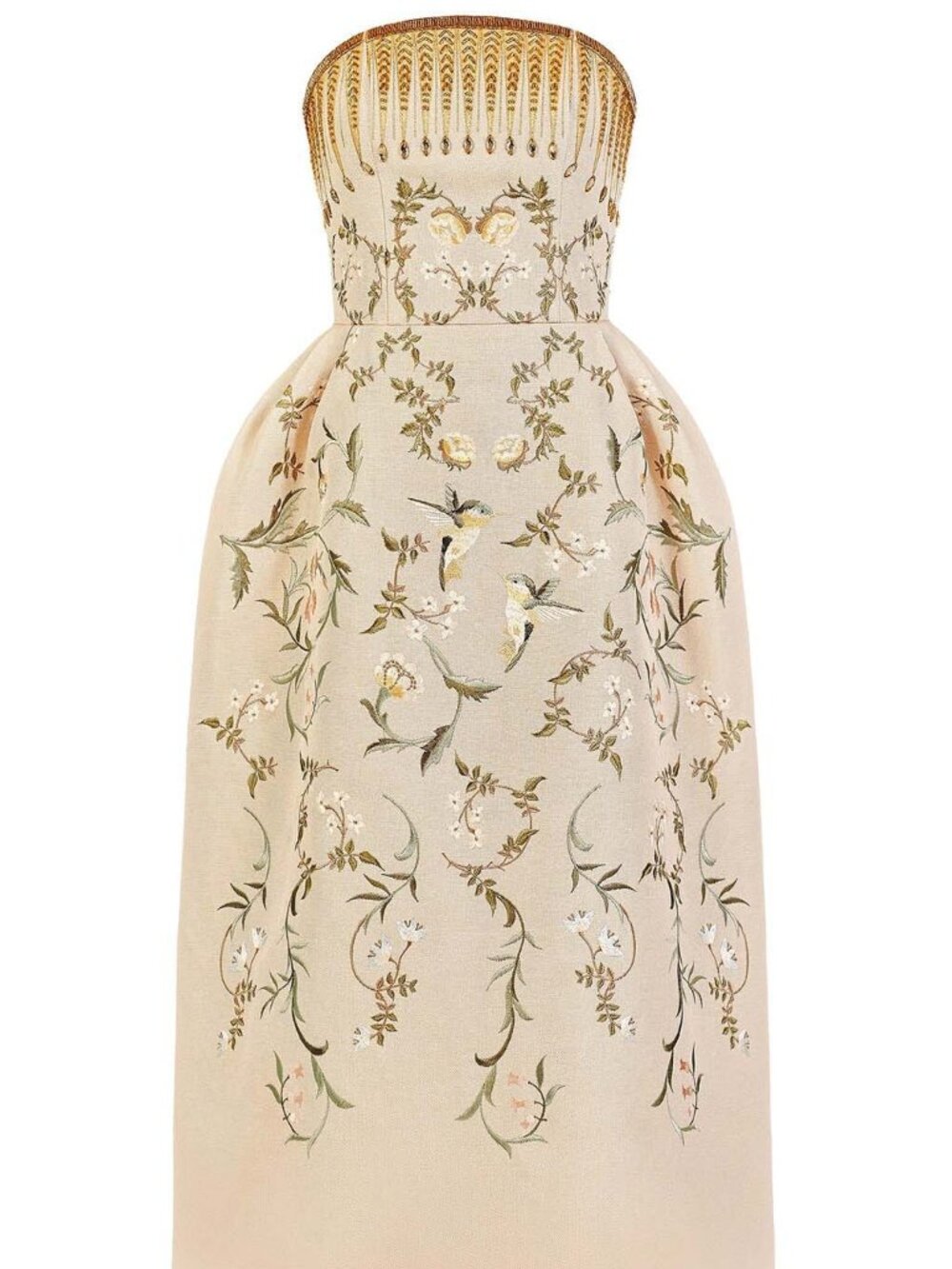 NWT Modelivree embroidered and beaded strapless dress - size XL